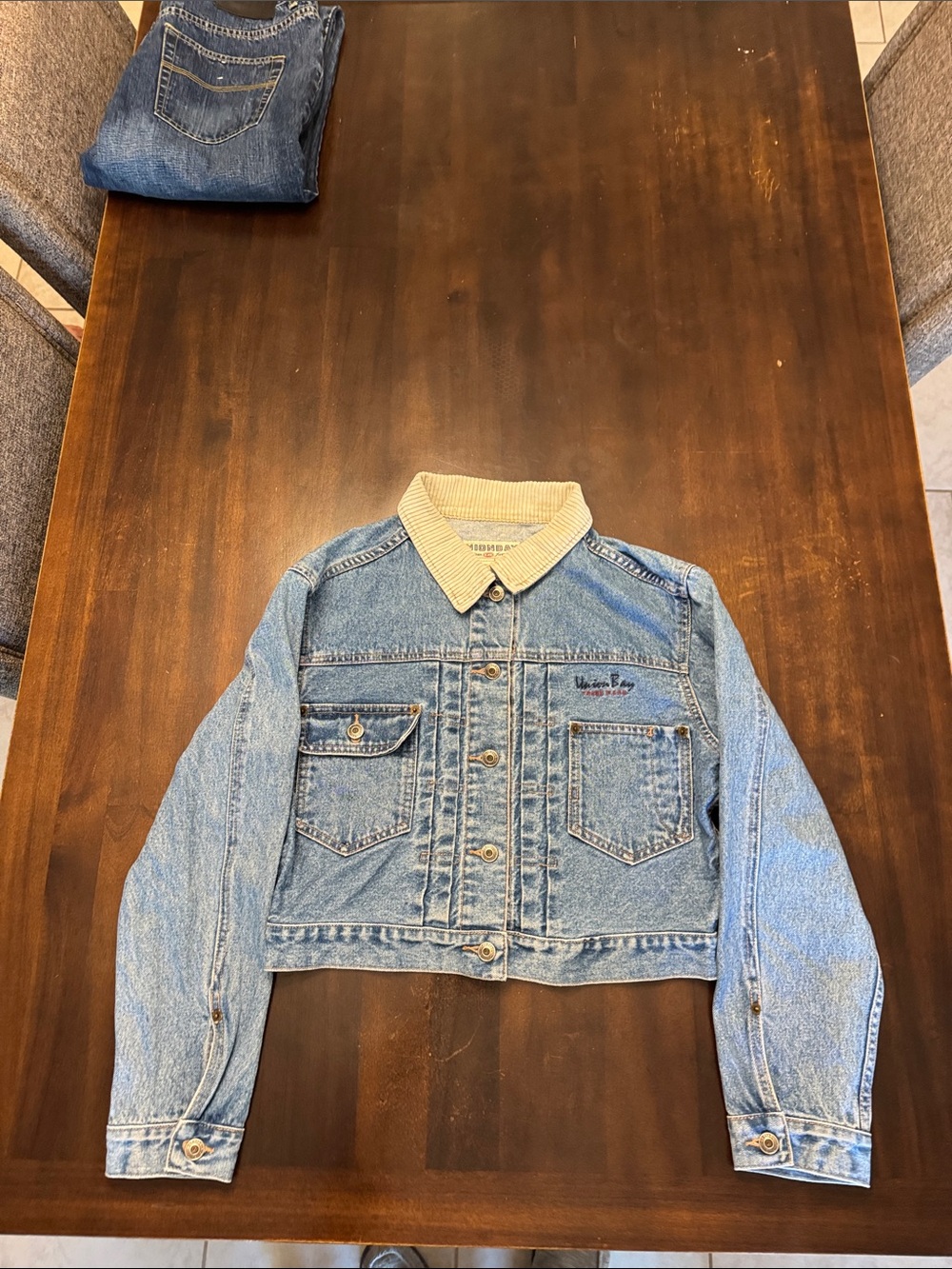 UNIONBAY Light Blue Denim Jacket with Cream Corduroy Collar